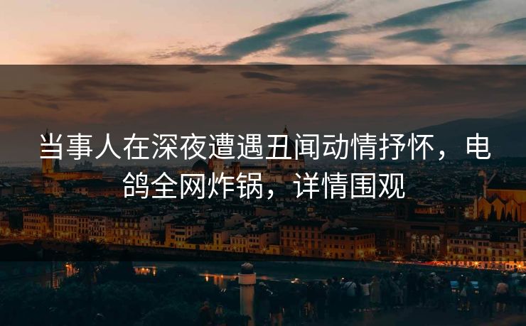 当事人在深夜遭遇丑闻动情抒怀，电鸽全网炸锅，详情围观