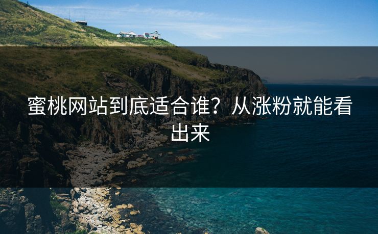 蜜桃网站到底适合谁？从涨粉就能看出来